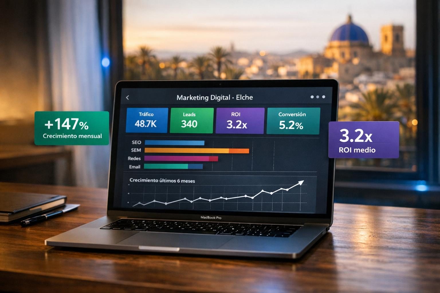 Agencia de marketing digital en Elche — Dashboard multicanal